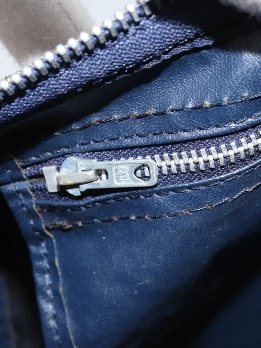 Christian Dior Trotter Canvas Boston Bag Navy Silver Auth ARZ339 - Picture 12 of 16